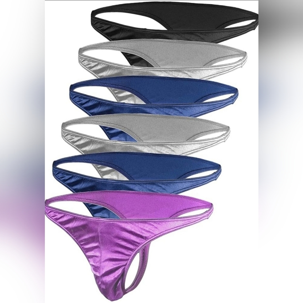 Barbra Lingerie Satin Mens Thongs Underwear Panties Silky Sexy Man G String Thon